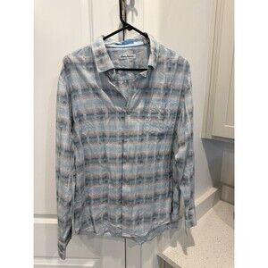 Tommy Bahama Mens Designer Long Sleeve Plaid Casual Shirt Large NICE
